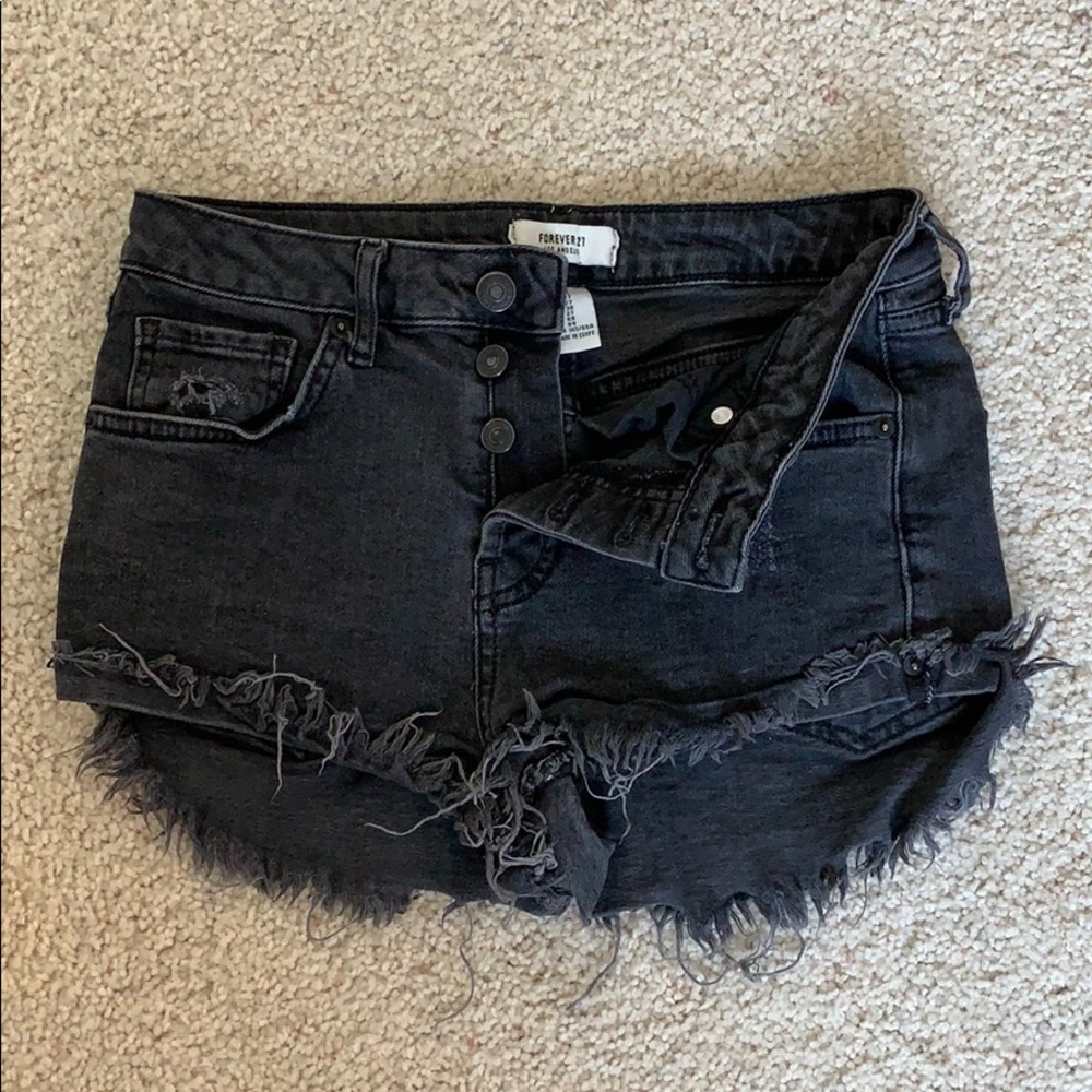 Forever 21 Black Denim Shorts